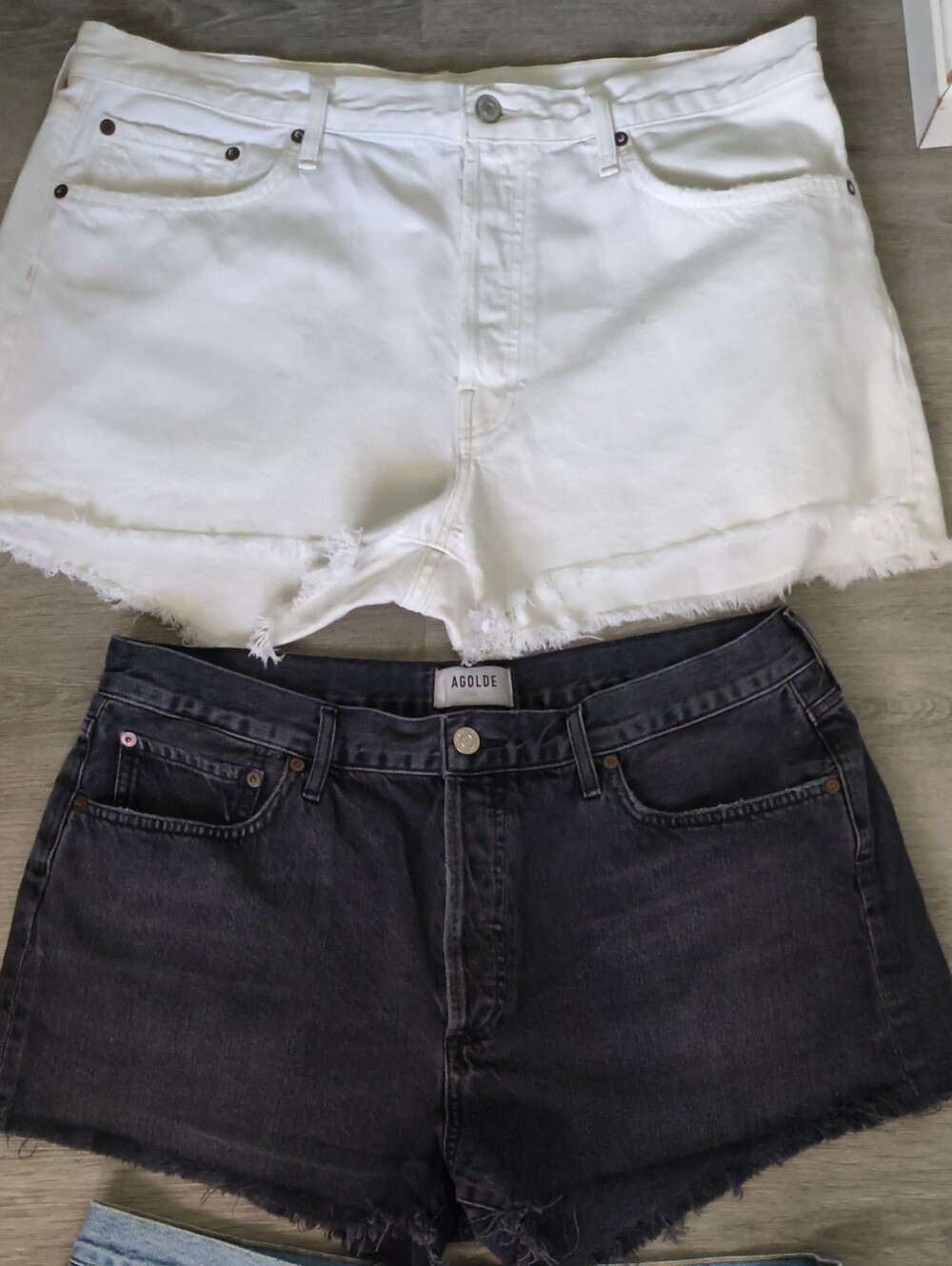 Lot Of 2 Agolde Parker Long And Parker Shorts Size 32 Cotton Black White